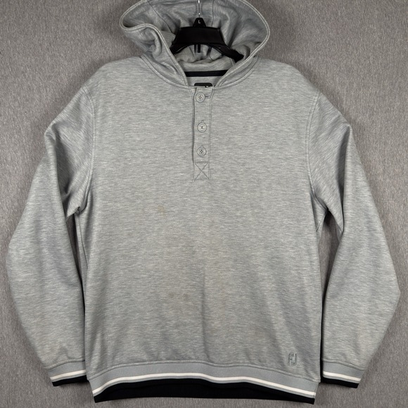 FootJoy Other - Footjoy FJ Hoodie Henley Pullover Athleisure Golf Mens Sz Medium Grey Soft Shirt